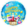 18" Happy Birthday Cake & Party Hat