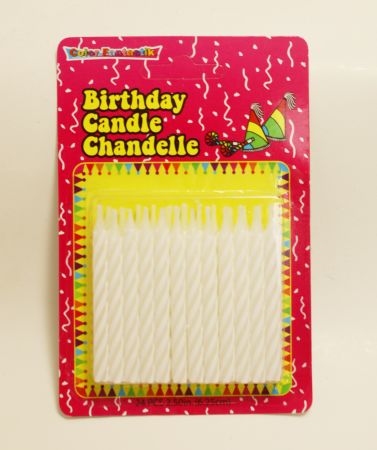 White Spiral Birthday Candles