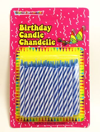 Blue Sprial Birthday Candles