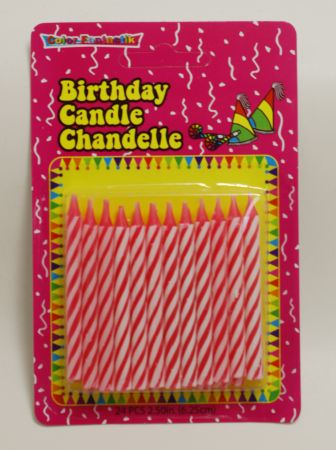 Pink Spiral Birthday Candles