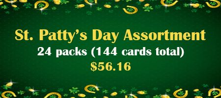 Unwrapped St. Patrick's Day Assortment, 24 packs of 6 cards.