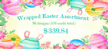 Wrapped Easter Assortment, 96 packs of 6 cards.