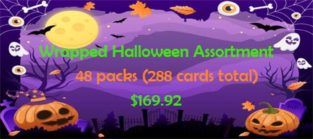 Wrapped Halloween Assortment, 48 packs of 6 cards.