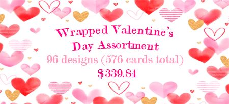 Wrapped Valentine's Day Assortment, 96 packs of 6 cards.