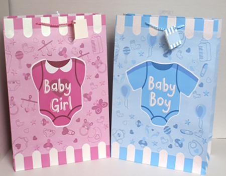 XL Baby Boy & Girl Mix Matte w/ Glitter Bag - Click Image to Close