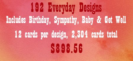 192 Assorted Unwrapped Everyday Designs Including Birthday, Baby