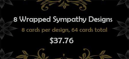 8 Wrapped Sympathy Designs, 8 cards per design