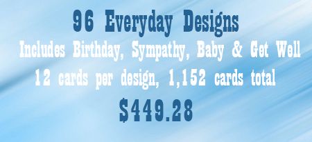 96 Assorted Unwrapped Everyday Designs Including Birthday, Baby,