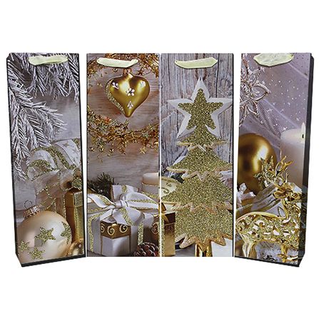 Christmas Glitter Bottle Gift Bag