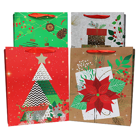 Large Christmas Matte w/ Foil Gift Bag