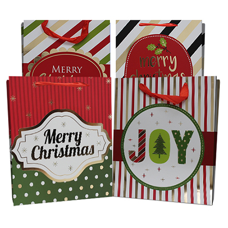 Extra Large Christmas Matte w/ Foil Gift Bag
